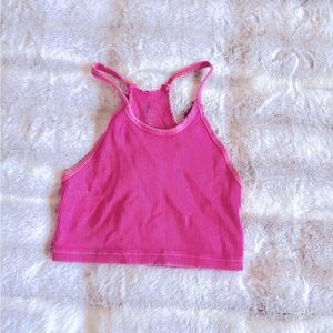 Free People Movement Happiness Runs Crop Tank Top - Pink m/lg
